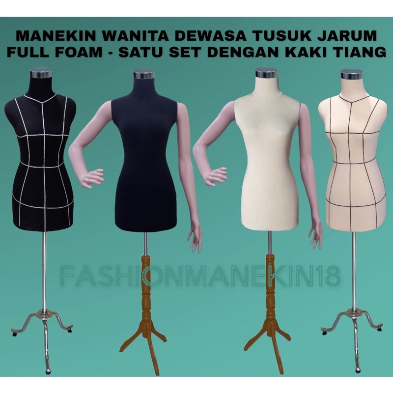 Jual MANEKIN WANITA DEWASA TUSUK JARUM FULL FOAM PATUNG BAJU WANITA TUSUK JARUM SATU SET KAKI