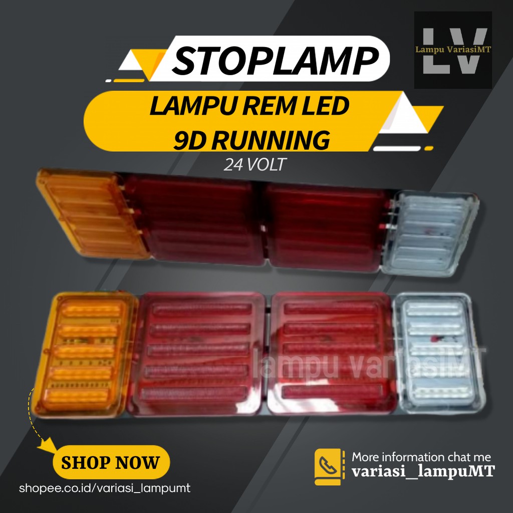 Jual Lampu Variasi Stoplamp Led 9D Truk Lampu Rem Belakang Stop Lamp Mobil Truck Canter Fuso 24