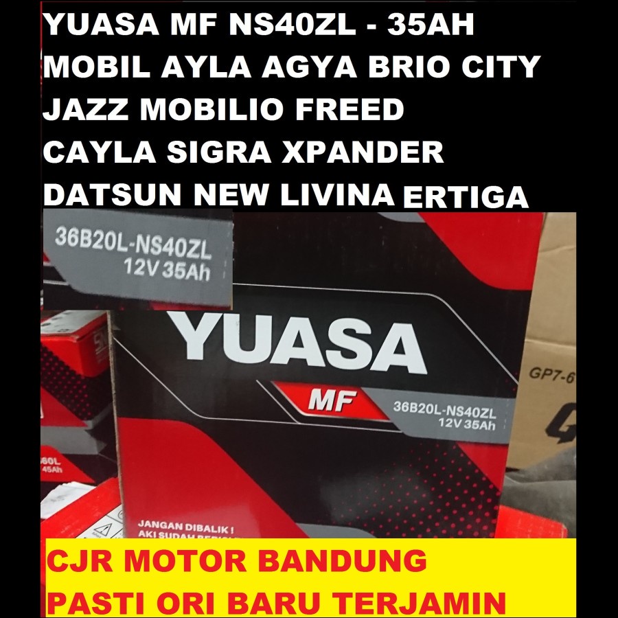 Jual Aki Kering MF YUASA NS40ZL aki mobil JAZZ CITY MOBILIO XPANDER