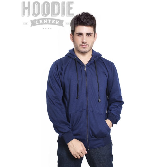 Jual Jaket Hoodie Zipper Navy Dongker Shopee Indonesia