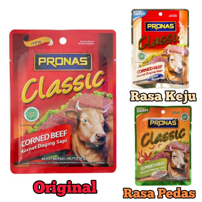 Jual PRONAS CLASSIC KORNET DAGING SAPI - ORIGINAL PEDAS KEJU - Corned ...