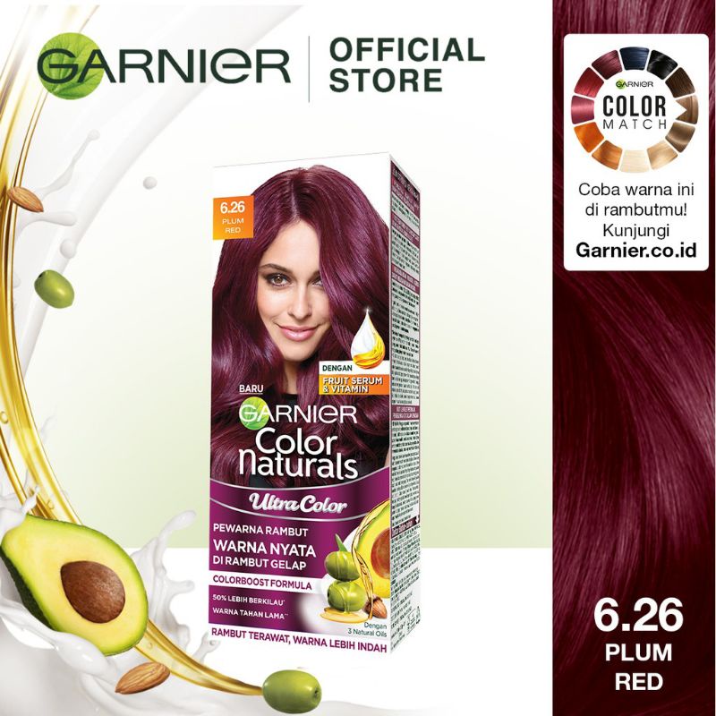 Jual Garnier Color Naturals Hair Color Golden Brown, Plum Red, Coklat