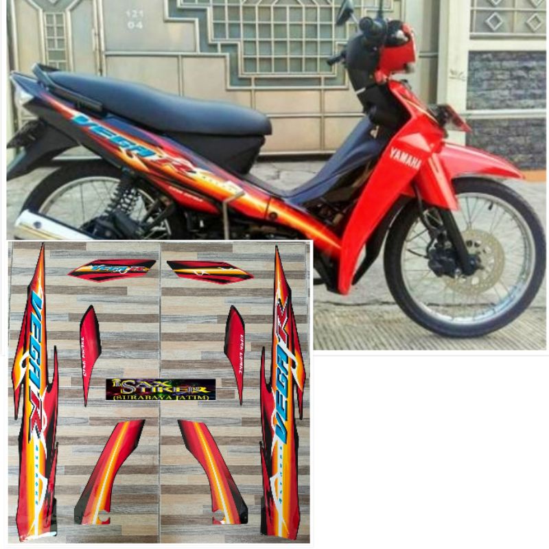 Jual striping original Yamaha Vega R merah hitam tahun 2007 2008 ...