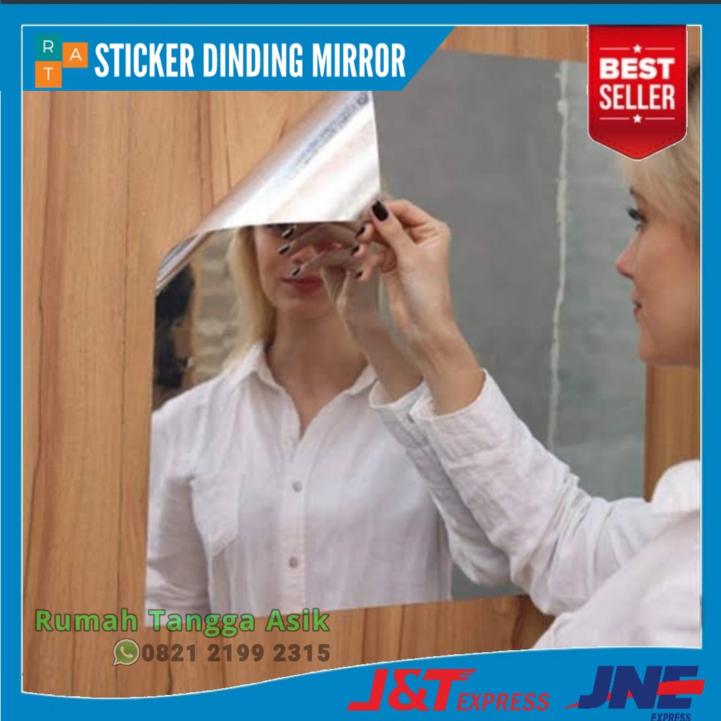 Jual Sticker Dekorasi Kaca Dinding Reflection Mirror PVC 50x100cm ...