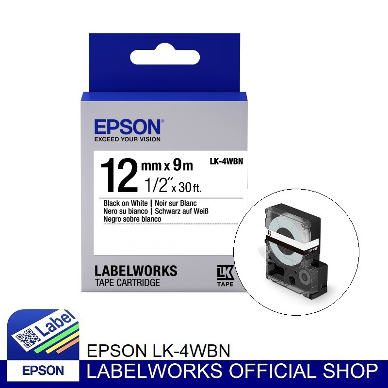 Jual Epson LabelWorks 12Mm Black On White 9M Label Tape Cartridge Lk