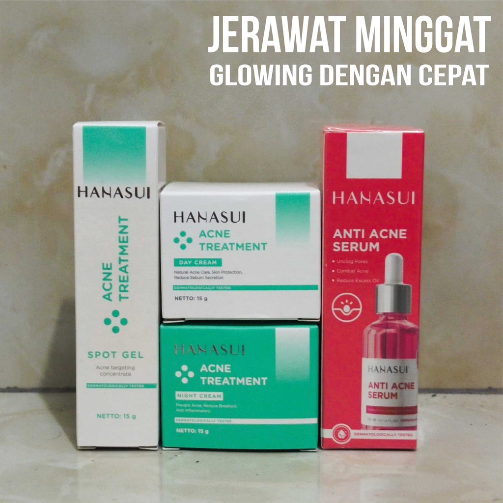 Jual Hanasui Acne Treatment Cream Day Cream NIght Spot Gel Serum Acne