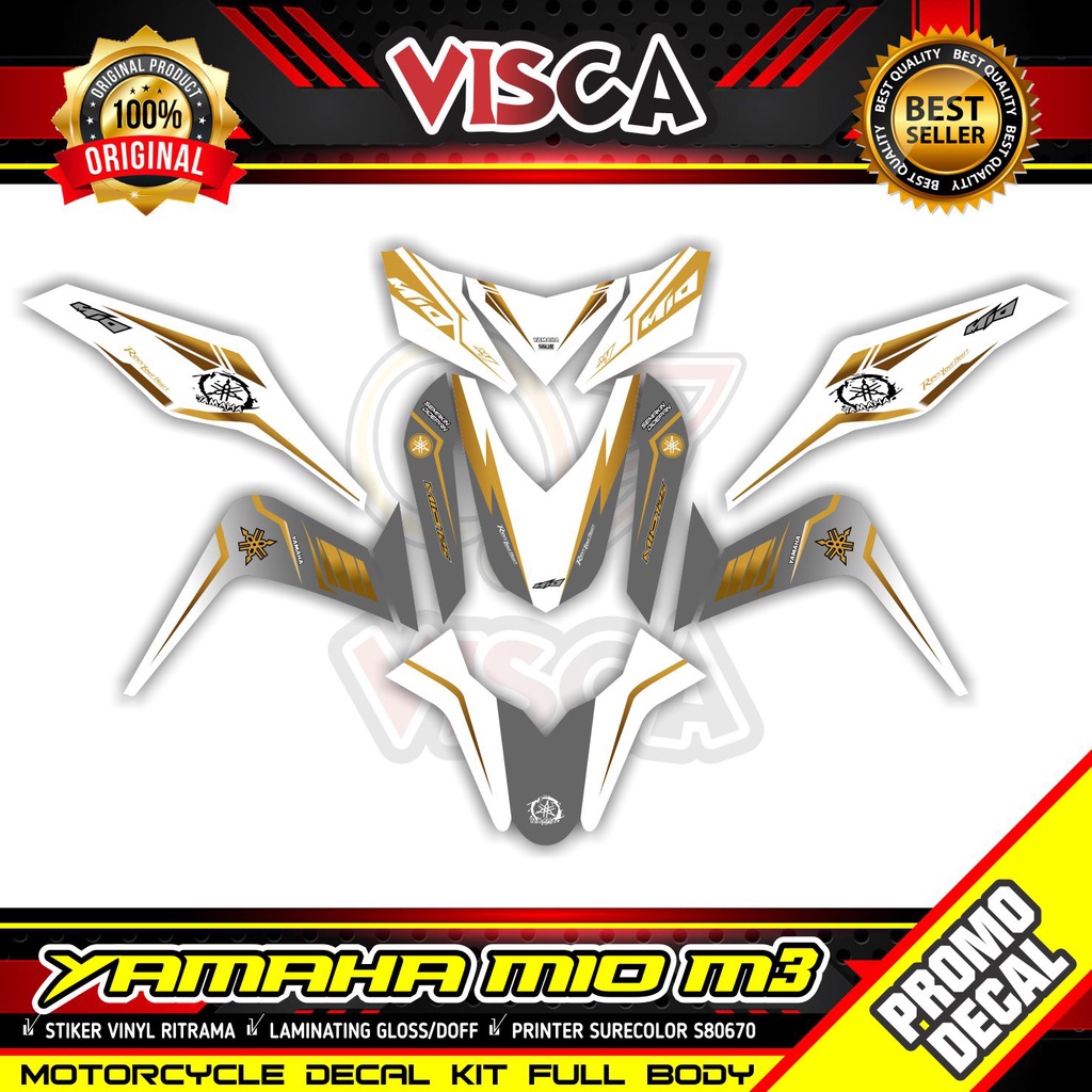 Jual DECAL STRIPING STIKER MOTOR YAMAHA MIO M3 FULL BODY MOTIF SIMPLE