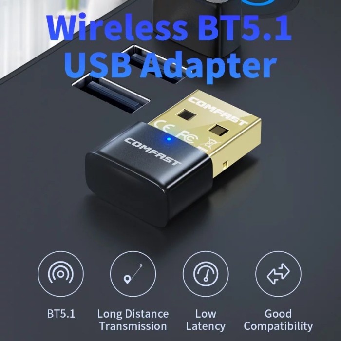 Jual COMFAST Bluetooth 5.1 USB Adapter Dongle BT 5 V5.1 Audio Mini CF ...