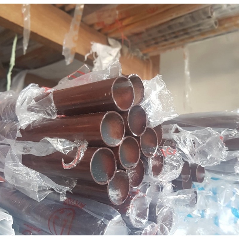 Jual Rel rolet pipa batang besi tiang bulat gorden warna coklat motif ...