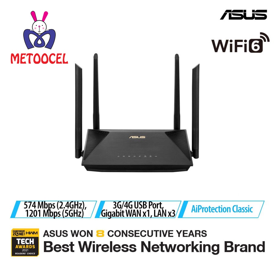 Jual ASUS RT-AX53U AX1800 Dual Band WiFi 6 Wireless Router with AiMesh ...