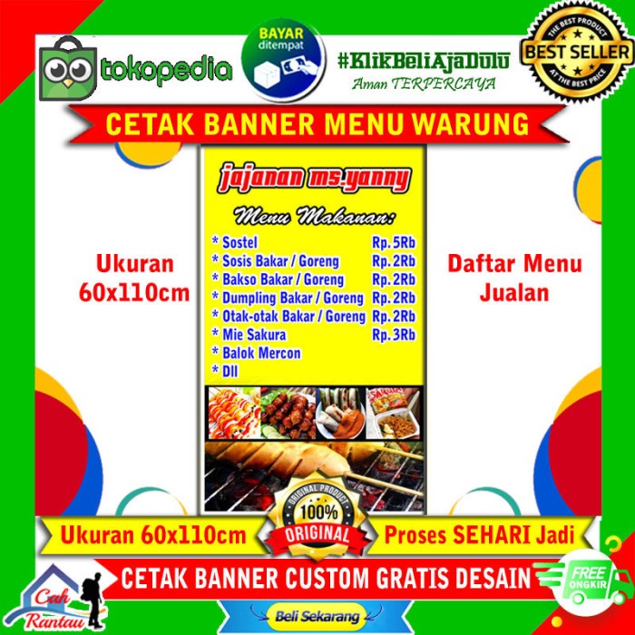 Jual CETAK BANNER WARUNG SPANDUK DAFTAR MENU MAKANAN MINUMAN WARKOP ...