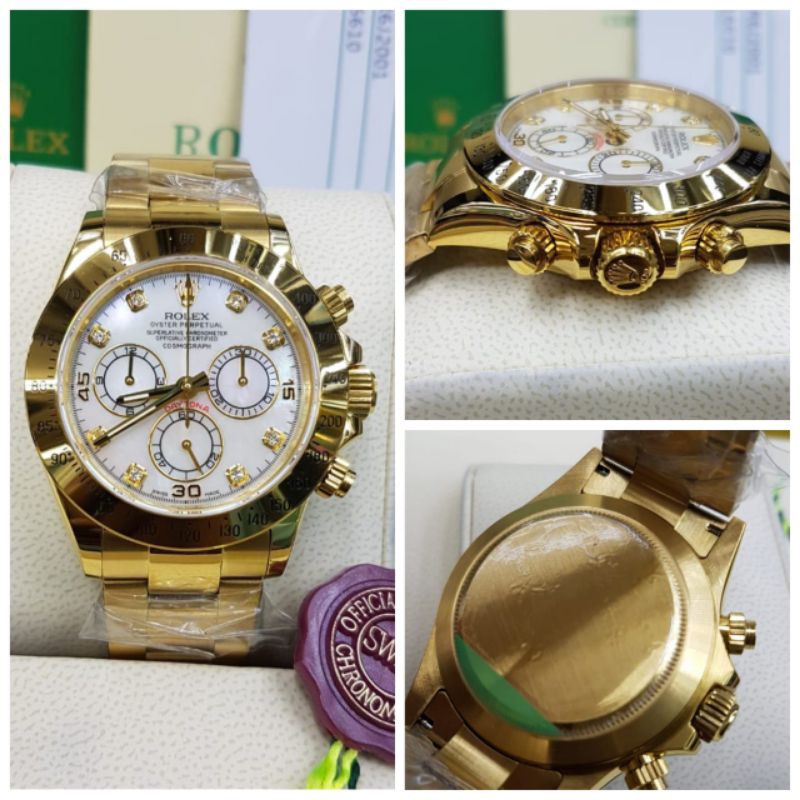 Rolex Daytona Gold Dial White Matic 40mm JH Factory Ultimate Swiss eta 1.1 Original