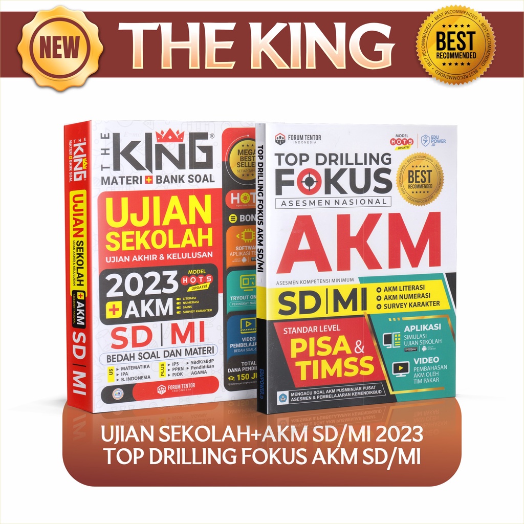 Jual Buku The King Ujian Akhir Sekolah Plus Akm Sd Mi Dan Top Drilling