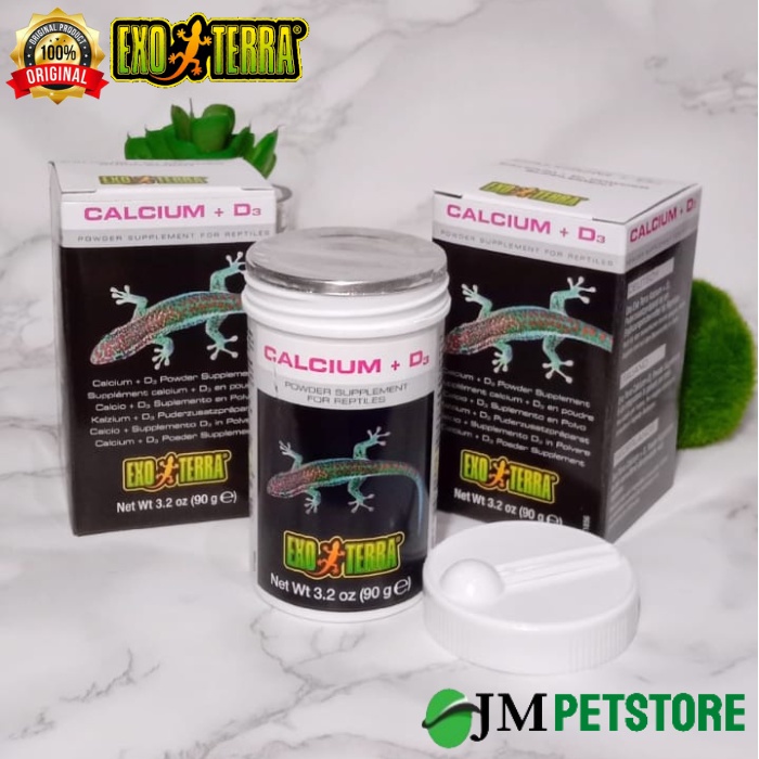 Jual Kalsium Reptil Exoterra Calcium D3 90 gr Reptile Iguana Chameleon Torto Ular Katak Pacman