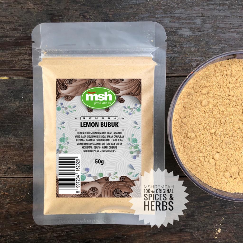 Lemon Powder Indonesian Botanical 50g  natural herbal spice aromatherapy kitchen