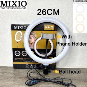 Mixio Ringlight Led 26Cm 20Cm 16Cm Lampu Make Up Vlog Lampu Ring Light Tripod Multi Live