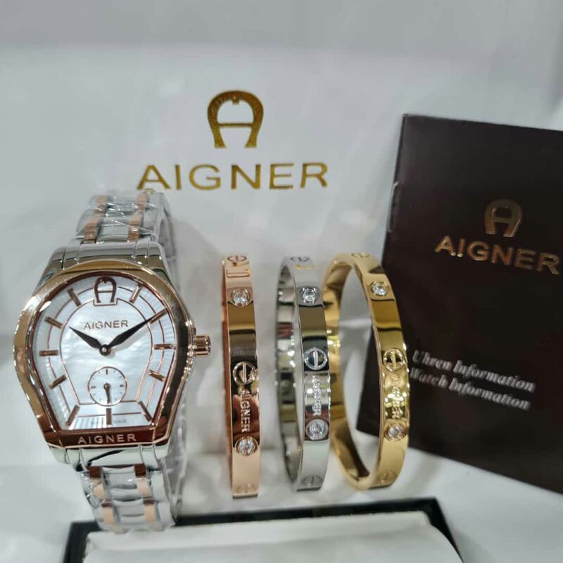 JAM TANGAN WANITA AIGNER BATRE KUALITAS ORIGINAL FULSET BOX ORI