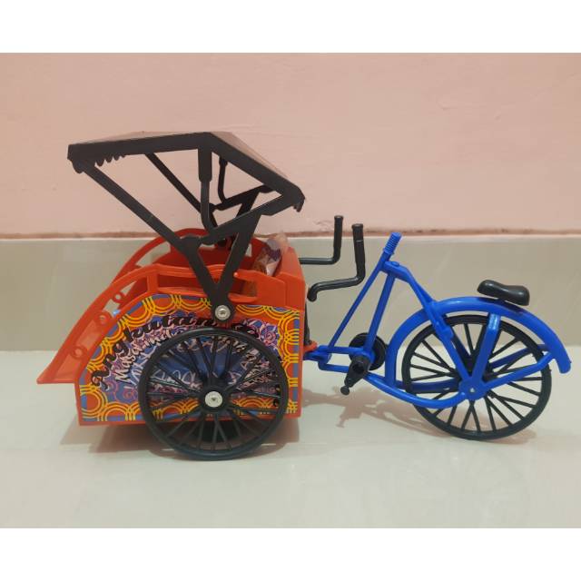 Jual Mainan Miniatur Becak Mainan Sepeda Becak Replika Becak Tempo Doeloe Shopee Indonesia 