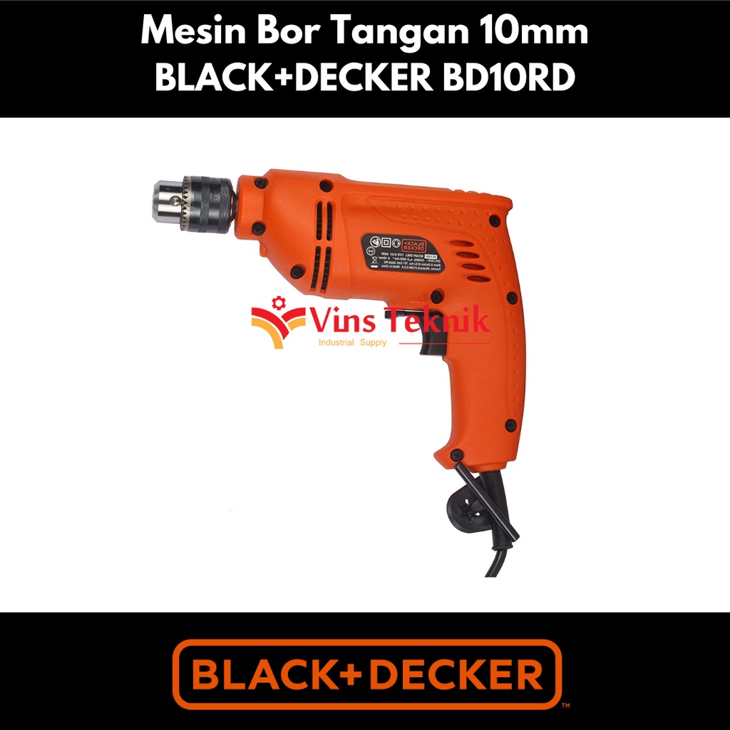 Jual mesin bor tangan 10 mm BLACK DECKER BD10RD Shopee Indonesia