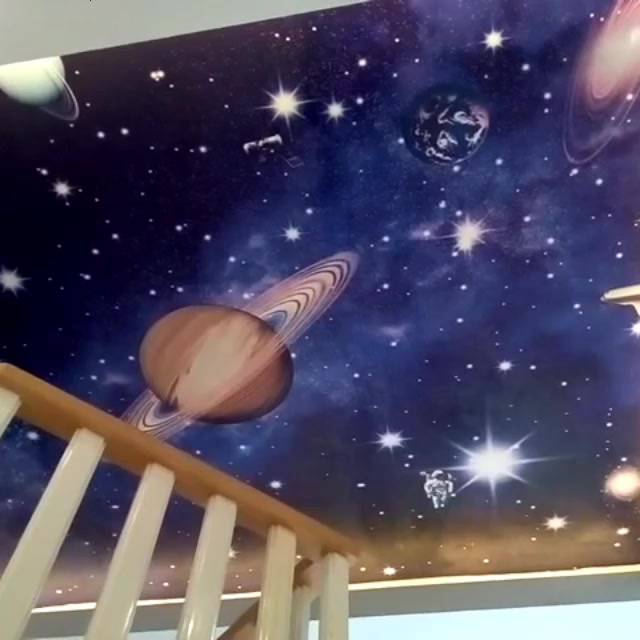 Jual Wallpaper 3D Custom Plafon Walpaper Sticker Atap Ruang Tamu Stiker ...