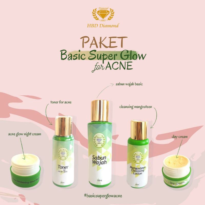 Jual paket basic super glow hbd diamond (acne skin) | Shopee Indonesia