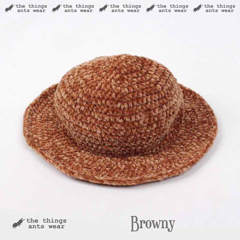 Jual TTAW / Bucket Hat Crochet Browny / Topi Rajut Handmade | Shopee ...