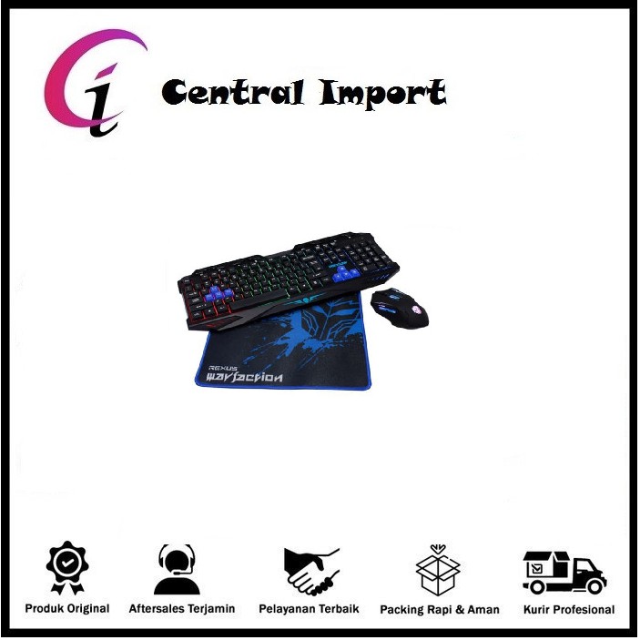 Jual Rexus Keyboard Gaming Kit Combo Mouse+Keyboard+Mousepad - Vr1 ...