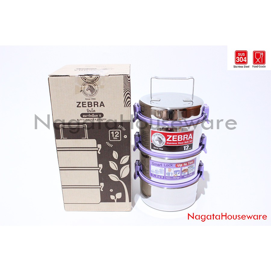Jual Rantang Susun 3 Stainless / Rantang Zebra / Rantang Bekal / Food ...