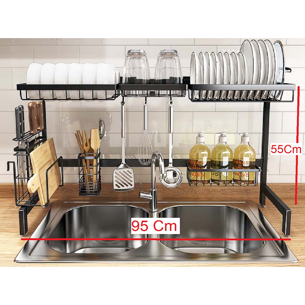 Jual Rak Piring Wastafel 95cm Stainless Steel Rak Dapur Import | Shopee ...