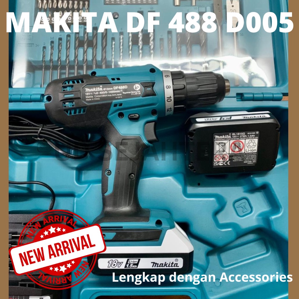 Jual Mesin Bor Baterai/Cordless Driver MAKITA 18V DF488 D005 Set ...