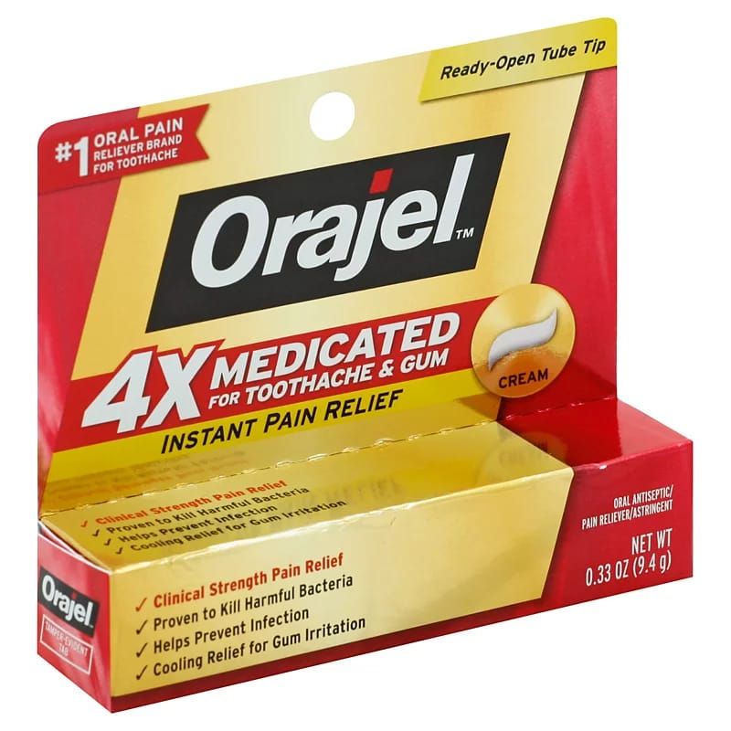 Vince Mouth Powder Orajel 4X Severe Toothache & Gum Pain Cream - 0.33oz ...