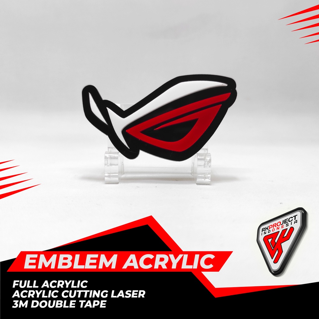 Jual Emblem Timbul Asus Rog Sticker Akrilik Acrylic Full Solid Shopee