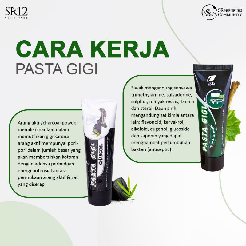 Jual PASTA GIGI SR12 Pasta Gigi Charcoal Pasta Gigi Siwak Sirih Odol