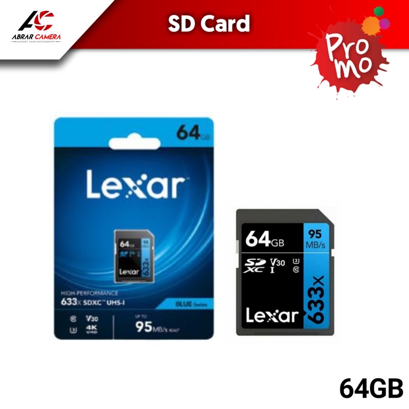 Jual Memory Card Lexar 64Gb 95mbps Class 10 Blue Series / Kartu Memori