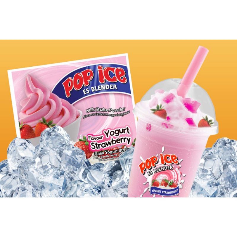 Jual Pop Ice Aneka Rasa Minuman Es Blender 25gr Murah Yogurt Strawberry 1 Sachet Shopee Indonesia 9804