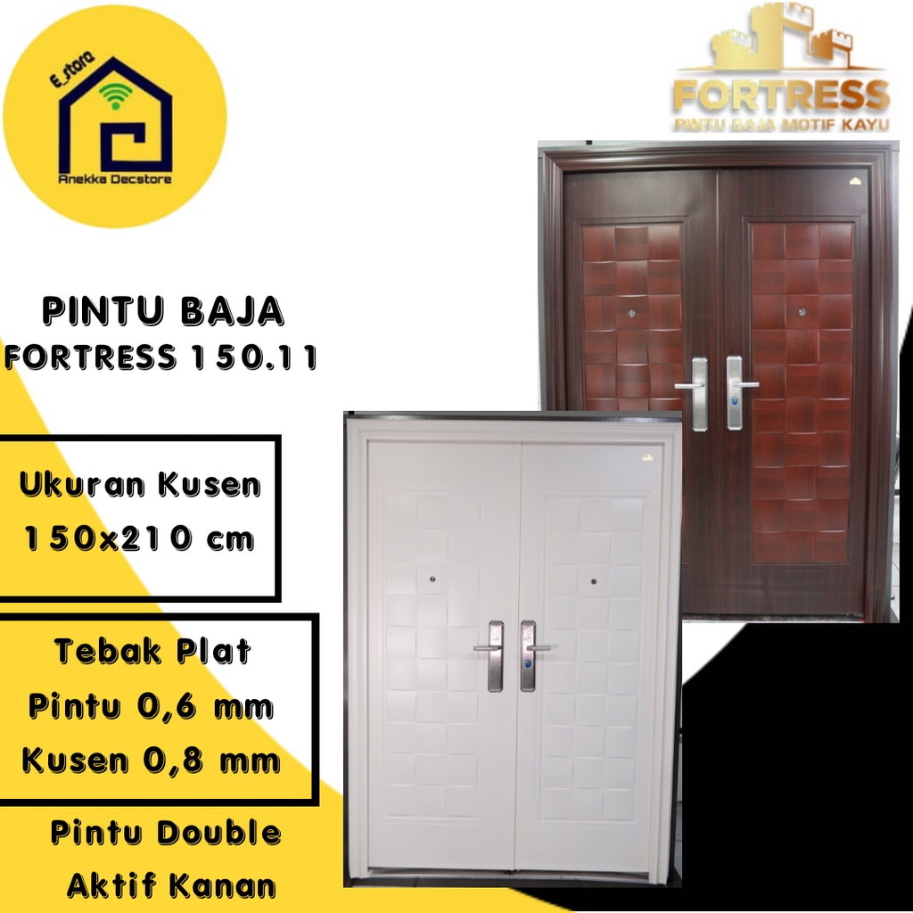 Jual Pintu Baja Fortress Double Type 150.11 Ukuran Kusen 150 X 210 Cm ...