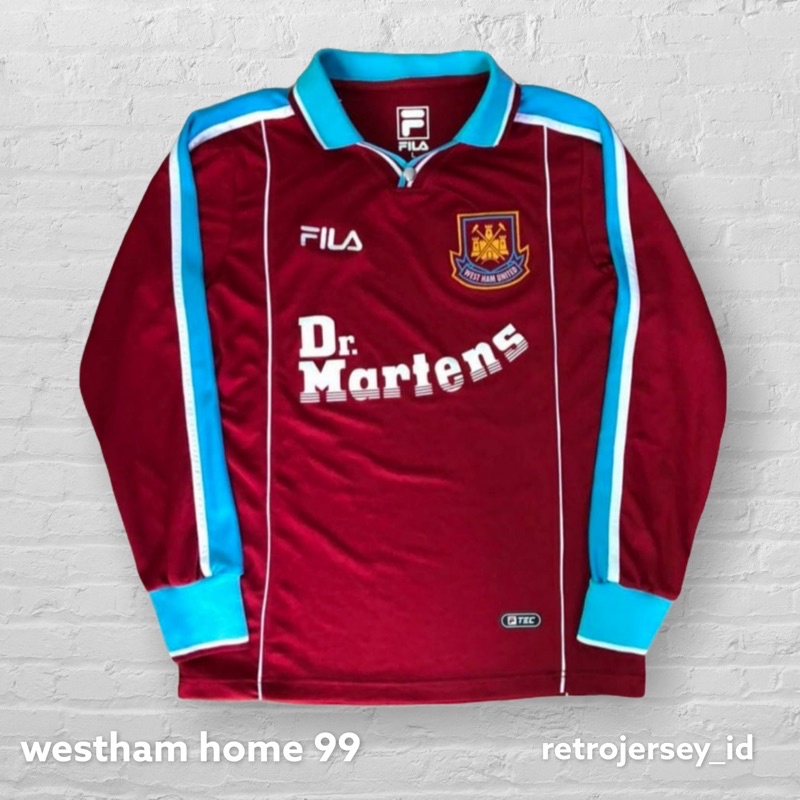 Jual Jersey Retro westham home 99 Dr Marten longsleeve Shopee