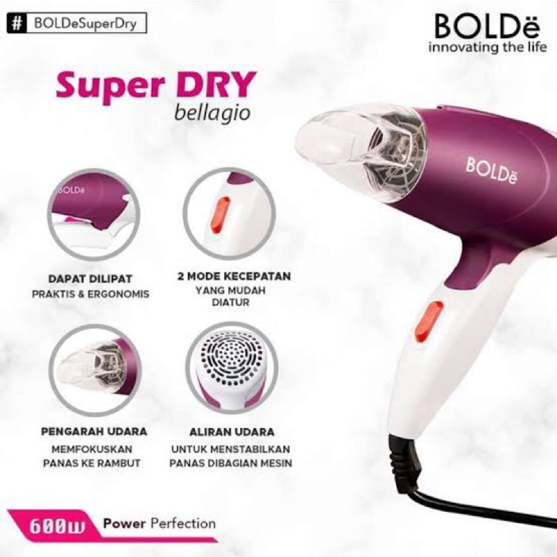 Jual Hairdryer Bolde Bellagio / BOLDE Super Dry Bellagio / Hair dryer