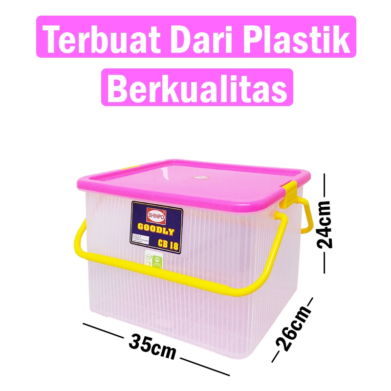 Jual SHINPO Box Penyimpanan Kontainer Plastik 18 L Goodly Container Box ...