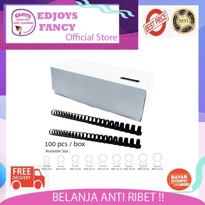 Jual Joyko Binding Ring Plastic Comb Spiral Jilid Round F4 1 Box 100