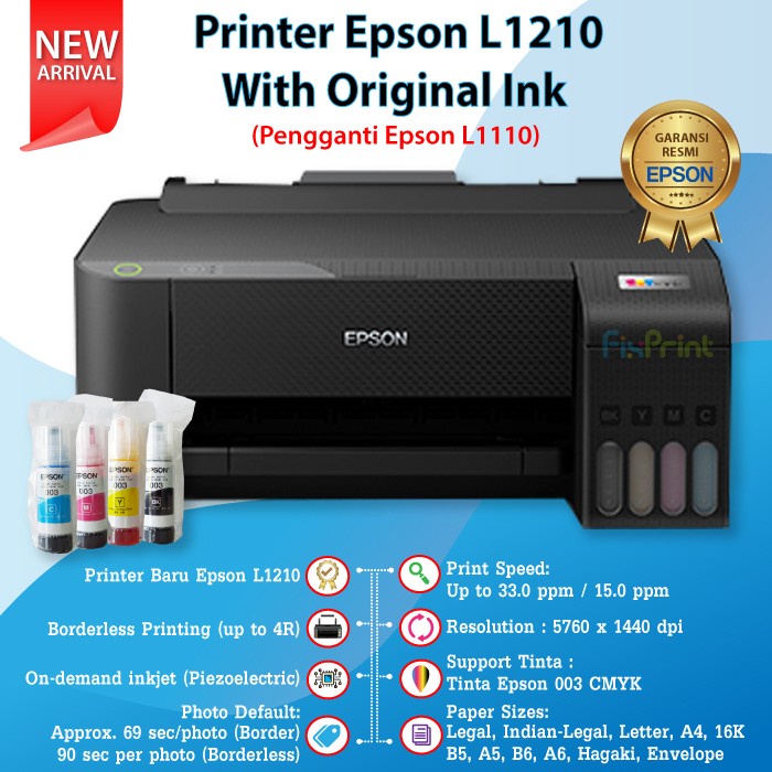 Jual Epson Printer L1210 Pengganti Epson L1110 Single Function Print Only Shopee Indonesia 6967