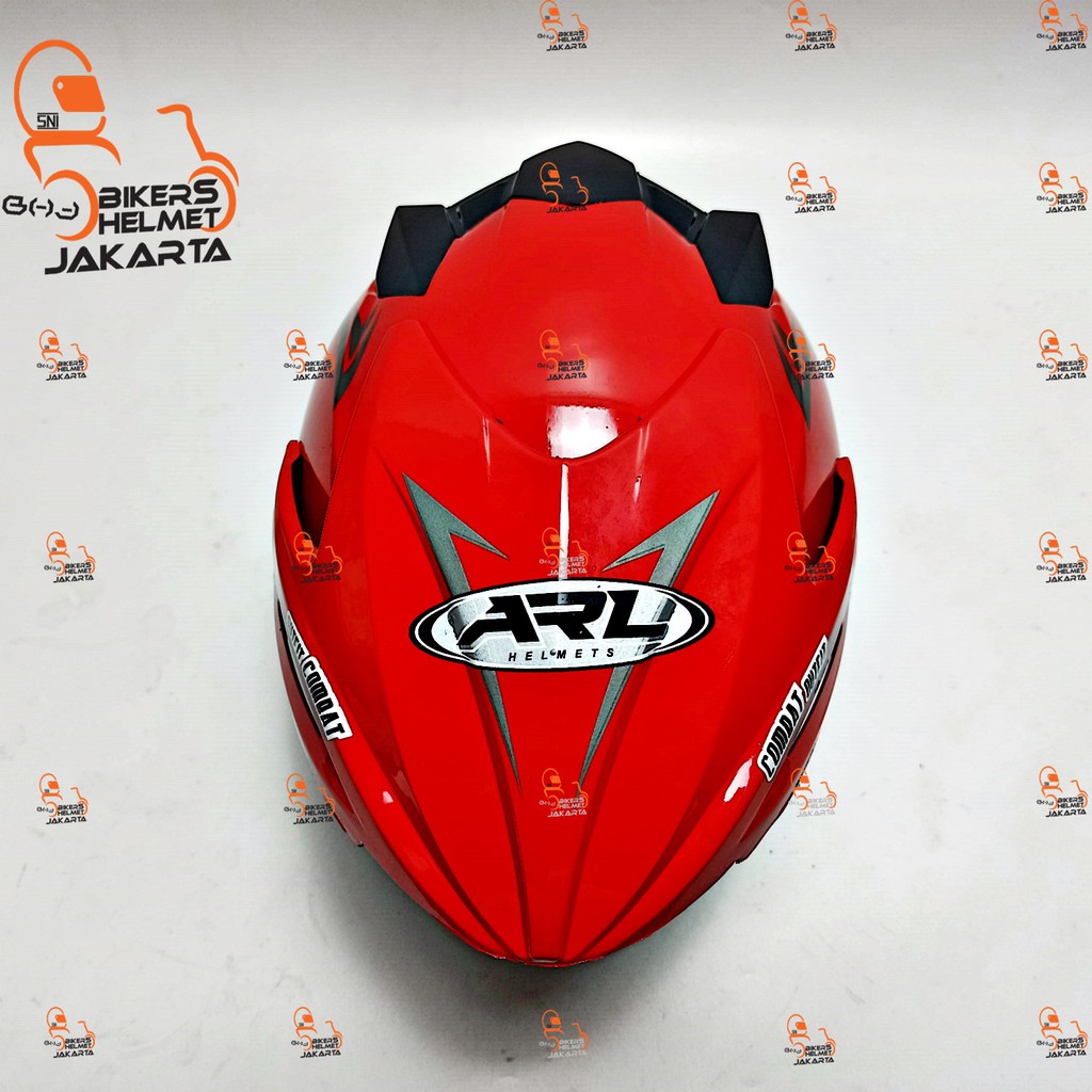 Jual ARL HELM HORNETS RED GLOSS SILVER HALF FACE SATU KACA MODEL JPX ...