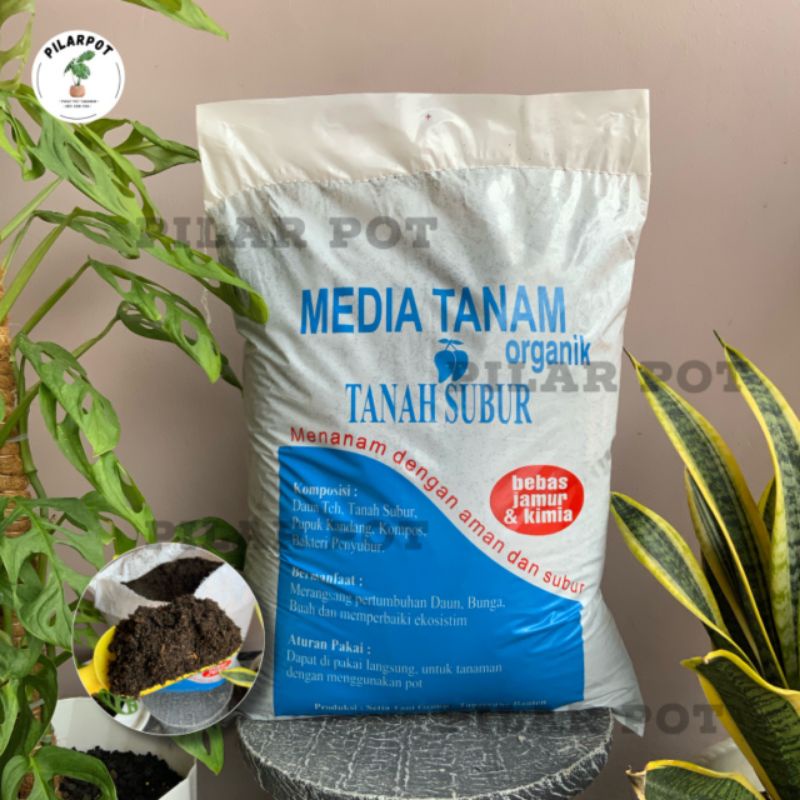 MEDIA TANAM ORGANIK SUBUR BIRU KEMASAN PABRIK SIAP PAKAI UNTUK TANAMAN - TANAH SUBUR BIRU