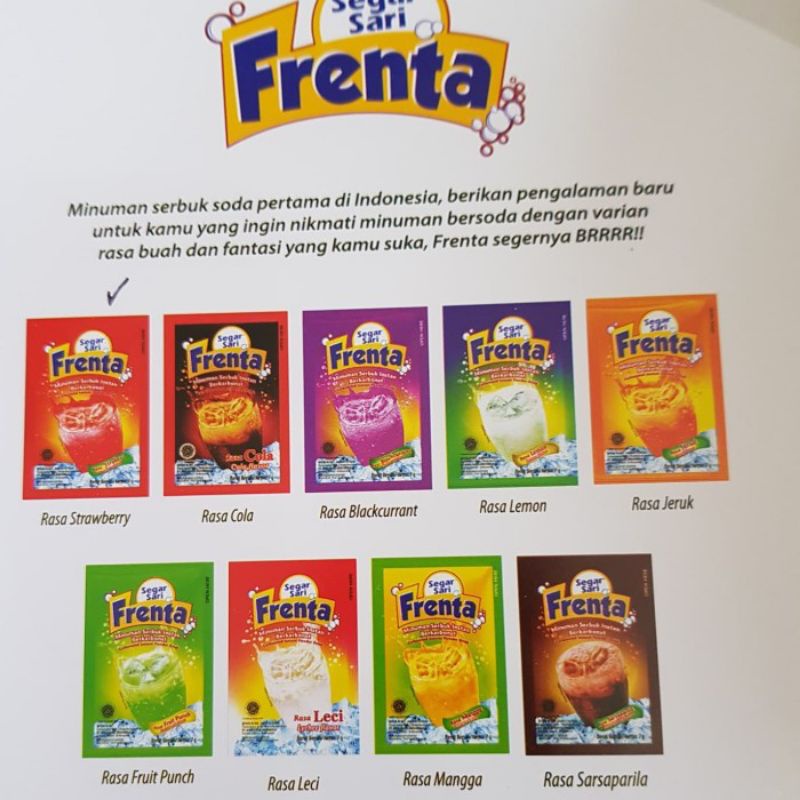 Jual Segar Sari FRENTA Varian Rasa 7gr x 10 / Minuman Sebuk Bersoda ...