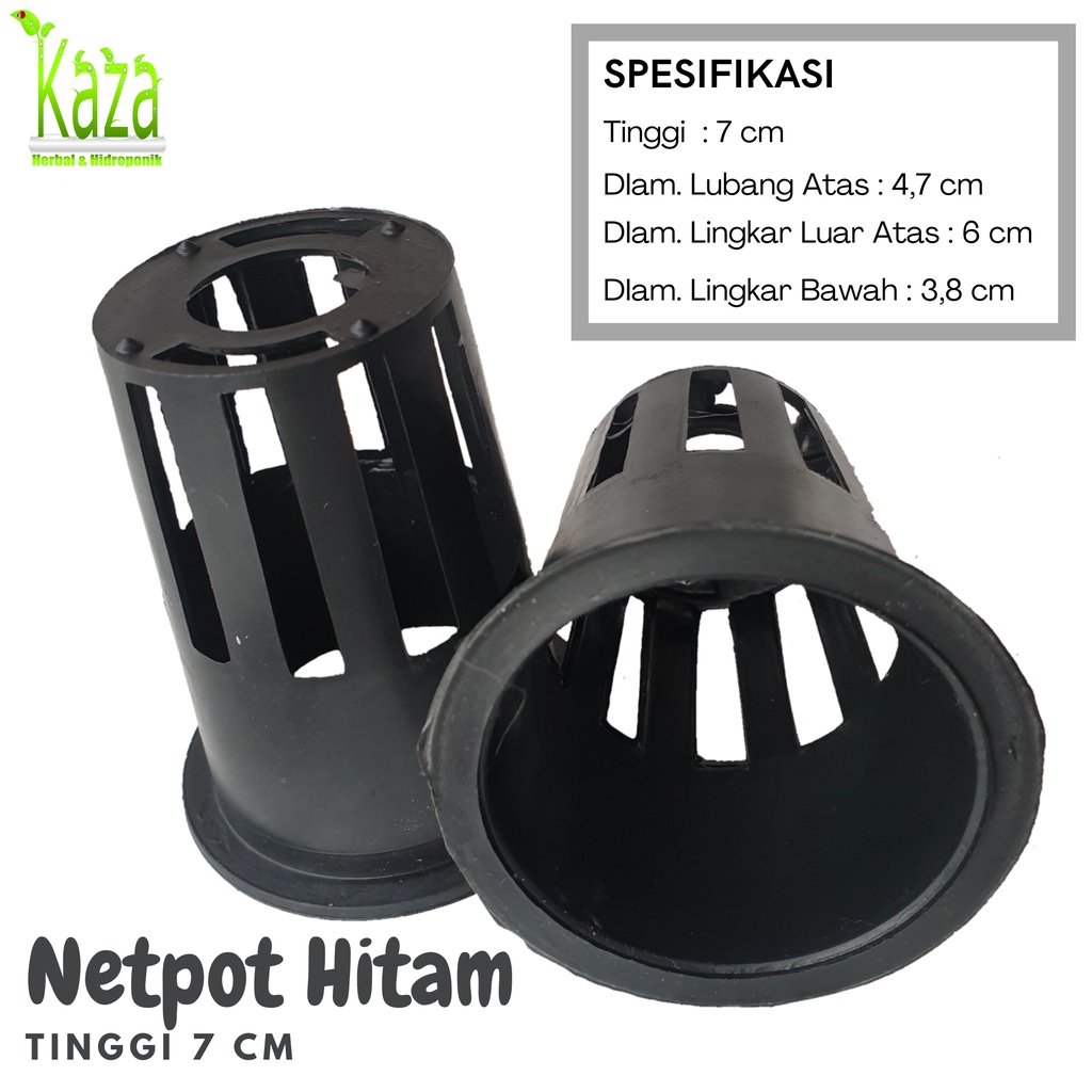 Netpot Jaring Hitam Tinggi 7 cm Hidroponik