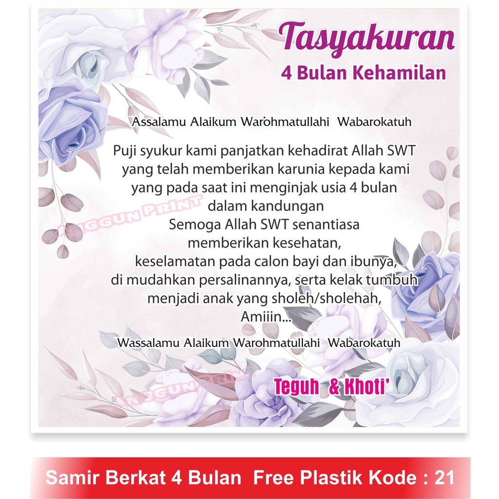 Jual - Kartu Ucapan Kehamilan 4 Bulanan / Mapati - 7 Bulanan | Shopee ...