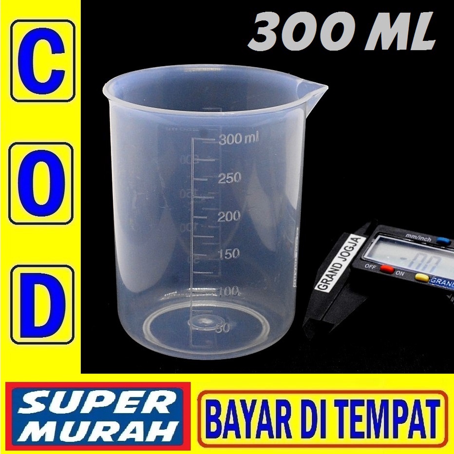 Jual Kom 17b Gelas Ukur 300ml Takar Wadah Tempat Takaran Plastik 300 Ml 50ml 100ml 150ml 200ml 3517