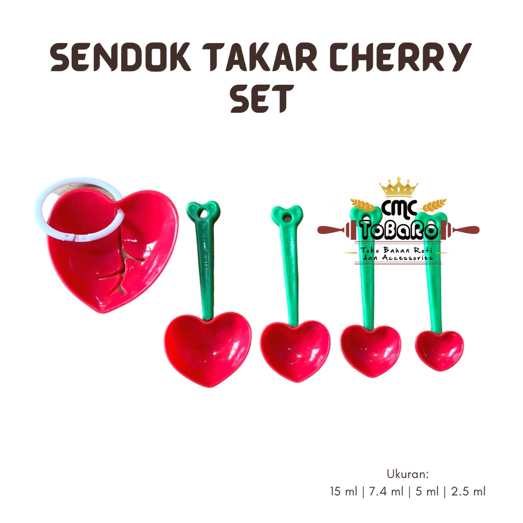 Jual Sendok Takar Cherry Set || Sendok Takar || Sendok Ukur || Sendok ...