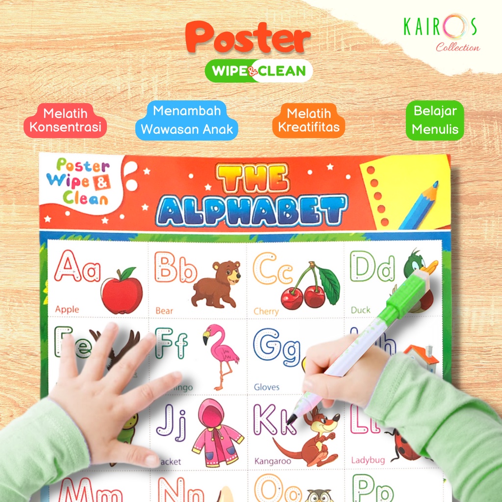 Jual Poster Dinding Edukasi Belajar Anak Glossy Wipe and Clean Belajar ...