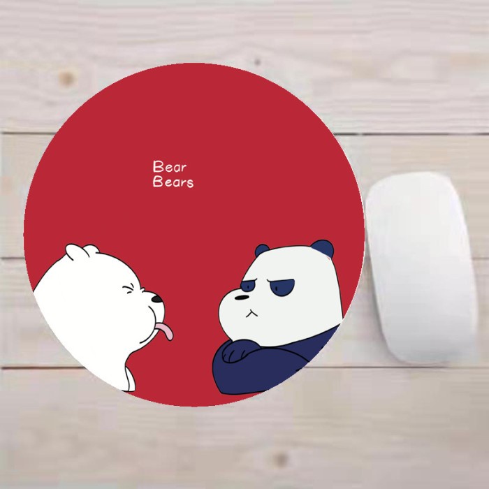 Jual Mouse Pad / Mousepad Bulat Motif Beruang Putih dan Panda Imut Lucu ...